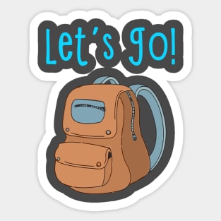 Let's Go Typography with Backpack Sticker